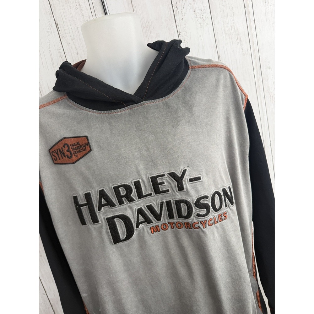 Harley Davidson Hoodie Mens XL Gray Eagle EST 1903 Pullover Sweatshirt Graphic
